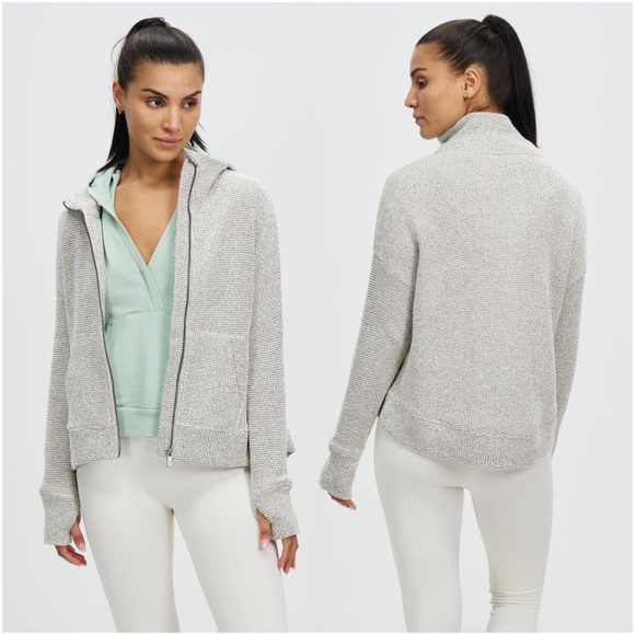 Sweaty Betty Tops - Sweaty Betty Restful Boucle Zip Through Medium